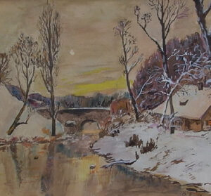 Snow & Water Dutch scene 1910